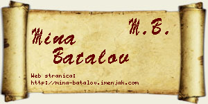 Mina Batalov vizit kartica